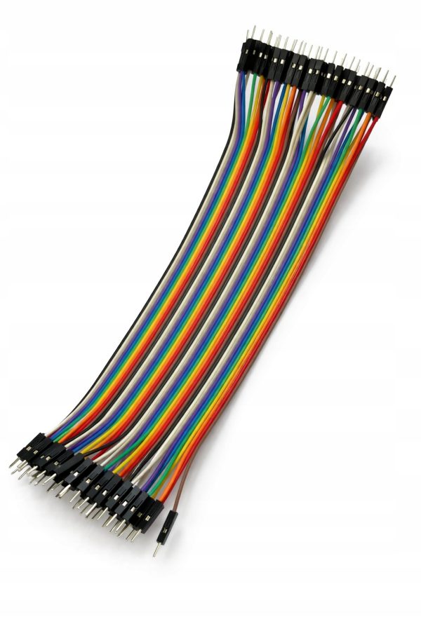 Przewody Dupont męsko-męskie 20 cm M-M | 40 pin | Arduino ESP | zworki