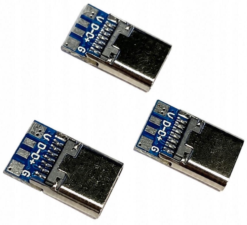 3× Gniazdo USB-C żeńskie na PCB USB 3.1 – adapter / złącze do lutowania