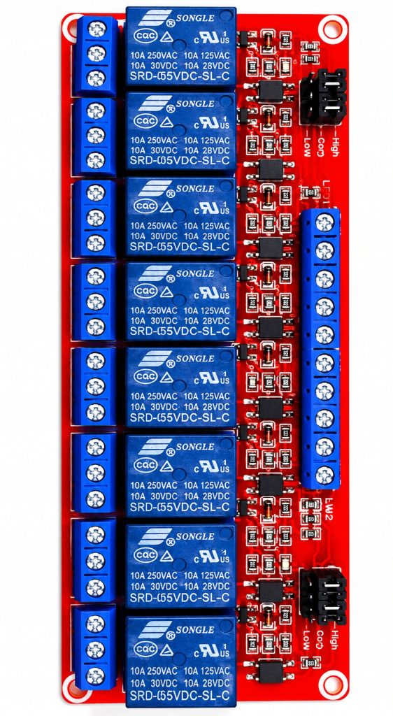 Moduł przekaźnika 5V – 8 kanałów z optoizolacją Arduino Raspberry Pi