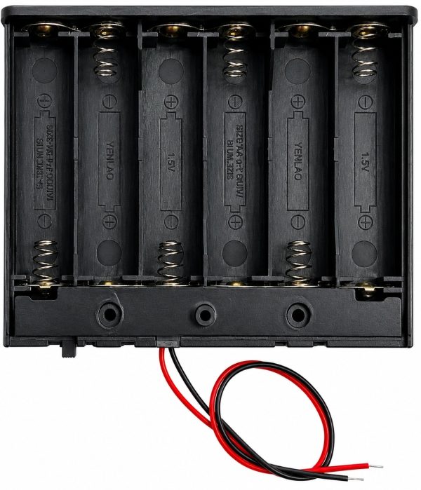 Koszyk na 6 baterii AA (R6) z włącznikiem ON/OFF 9V