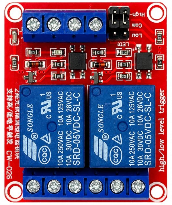 Moduł przekaźnika 5V – 2 kanały z optoizolacją Arduino Raspberry Pi