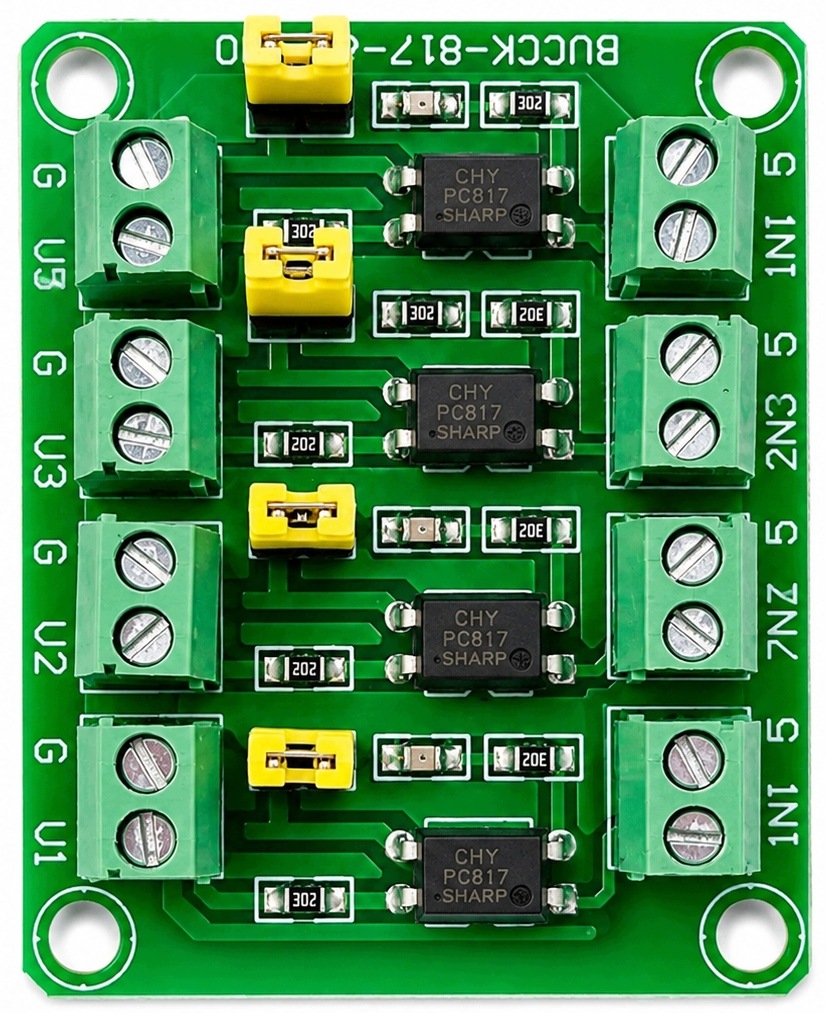 Moduł optoizolacji PC817 4 kanały do Arduino ESP32 Raspberry Pi PLC