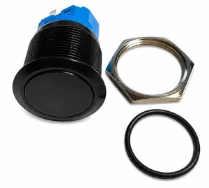 Przycisk bistabilny Self Locking 22mm 12–24V IP67 IK10 Czarny