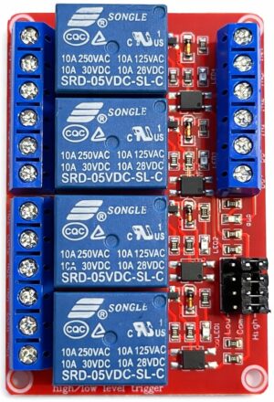 Moduł przekaźnika 5V 4 kanały 4x relay z optoizolacją Arduino Raspberry Pi