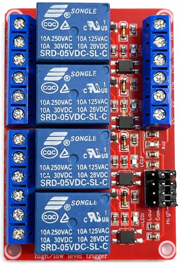 Moduł przekaźnika 5V 4 kanały 4x relay z optoizolacją Arduino Raspberry Pi